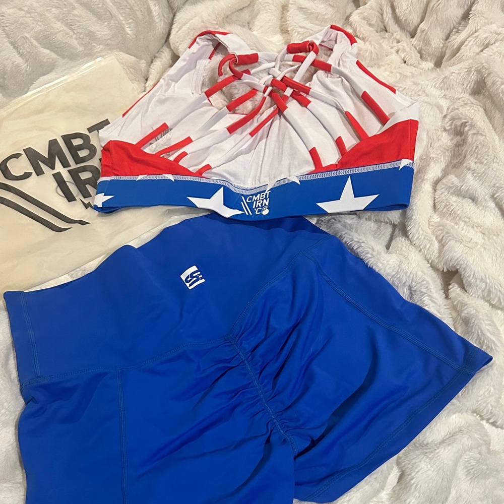 American Flag Blue Women's Athletic Shorts